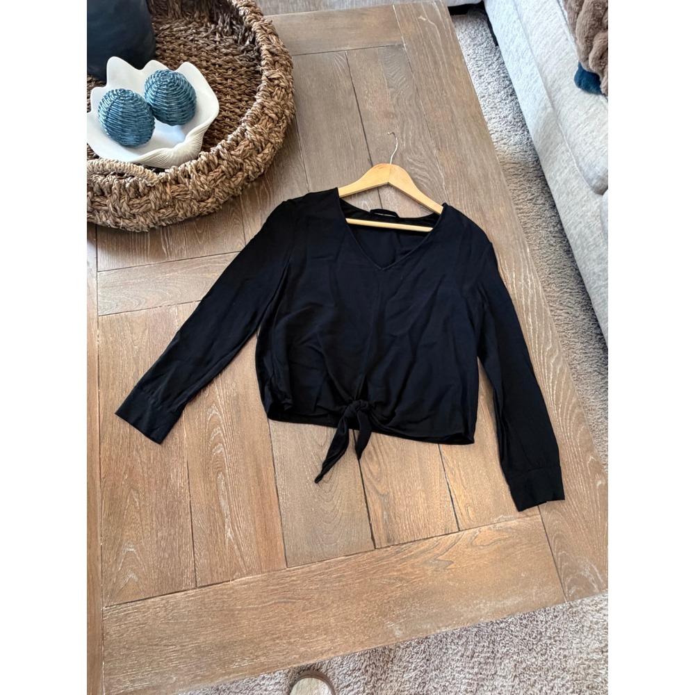 Jenni Kayne‎ Tie Front Top Womens Black XS